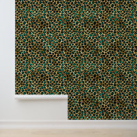 motif poster de animal léopard turquoise et or