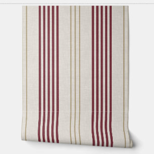 Papier Peint Motif rayé à carreaux rouge Bourgogne classique