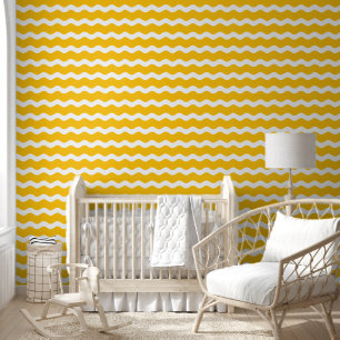 Papier Peint Motif rayé en Rac Wavy jaune