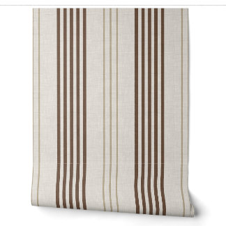 Papier Peint Motif rayé marron beige classique