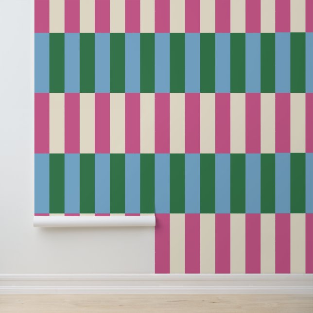 Papier Peint Motif rayé vertical coloré (Application)