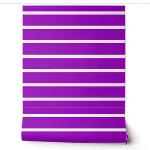 Papier Peint Motif rayures violettes et blanches