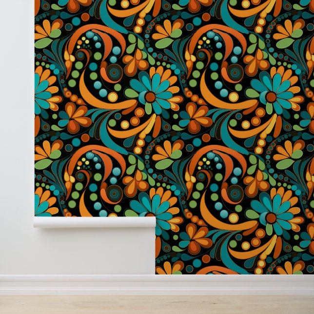 Papier Peint motif rétro carrelé cool (Application)