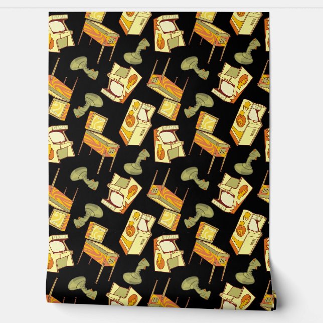 Papier Peint Motif Retro Games (Déroulement)