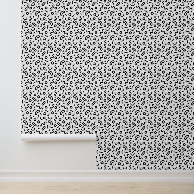 Papier Peint Motif Retro Squiggle (Application)