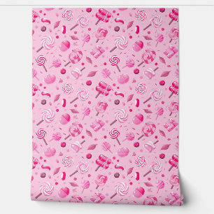 Papier Peint Motif sans couture avec bonbons, lollipopes, bleu