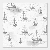 Papier Peint Motif Serene Monochromatic Voiliers (Recto)