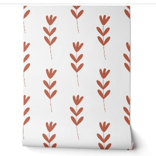 Papier Peint motif simple botanique sans couture avec fl orange