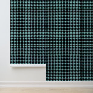 Papier Peint Motif Tissé Bleu Noir
