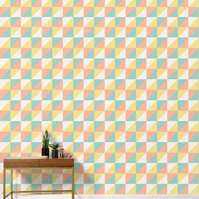 Papier Peint Motif triangle Abstrait géométrique coloré (Couloir)