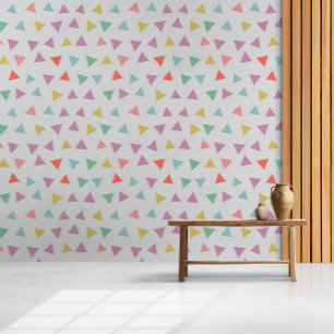 Papier Peint Motif triangle coloré minimaliste Pastel