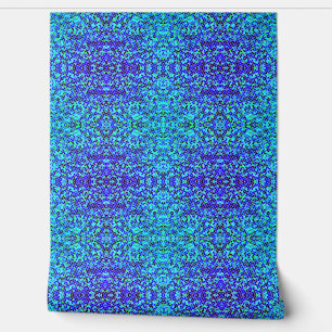 Papier Peint Motif turquoise en mosaïque bleue