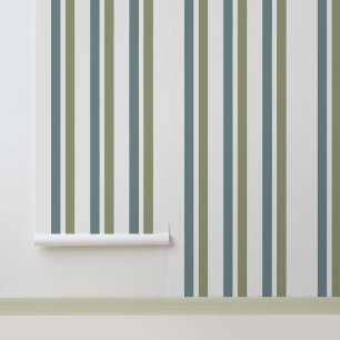 Papier Peint Motif vintage Retro Green Stripes