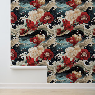 Papier Peint Motif Wave Inspiré Japonais