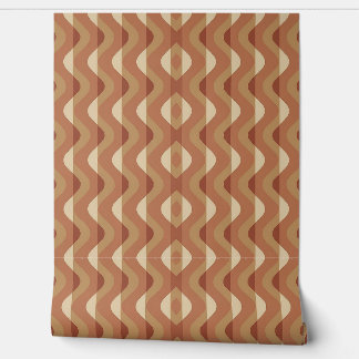 Papier Peint Motif Wavy Lines dans les couleurs Boho