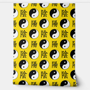 Papier Peint Motif Yinyang Arrière - plan jaune