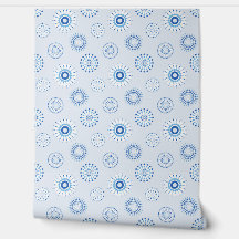 motifs circulaires géométriques en bleu délicat