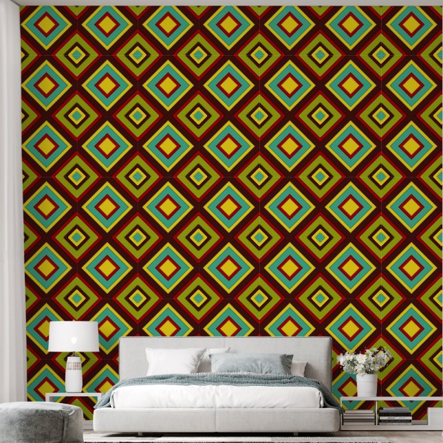 Papier Peint Multi‑Color Diagonal Stripes Wallpaper – Modern (Chambre à coucher)