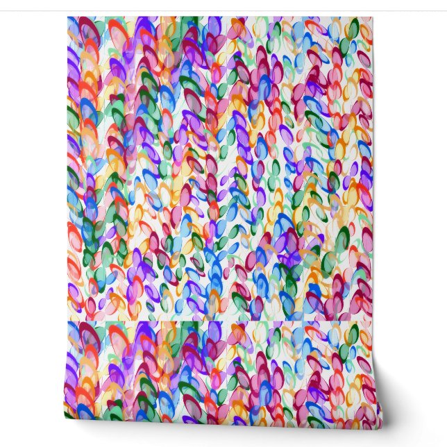 Papier peint mural de feuilles 3D abstraites  (Déroulement)