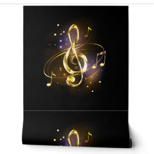Papier Peint Musique de clé de sol en or