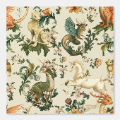 Papier Peint Mythique Animaux Forêt Créatures Crème (Recto)