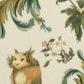 Papier Peint Mythique Animaux Forêt Créatures Crème (Couture)