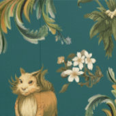 Papier Peint Mythique Animaux Forêt Créatures Turquoise (Couture)