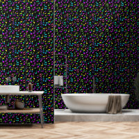 Neon Musical Notes Sur Black