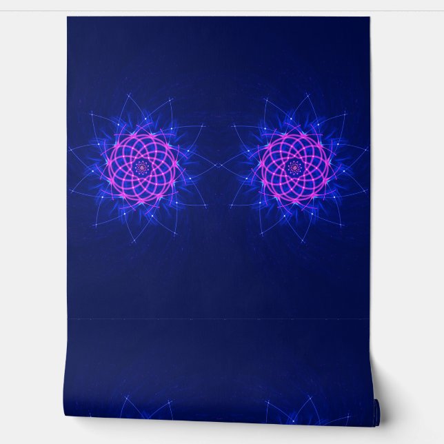 Papier Peint Neon Rosette Glow (Déroulement)