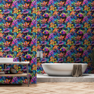 Papier Peint Neon Sea Life Motif
