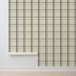 Papier Peint Neutral Cream Plaid Tartan