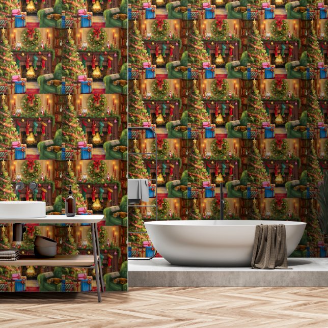Papier Peint Noël (Salle de bain)