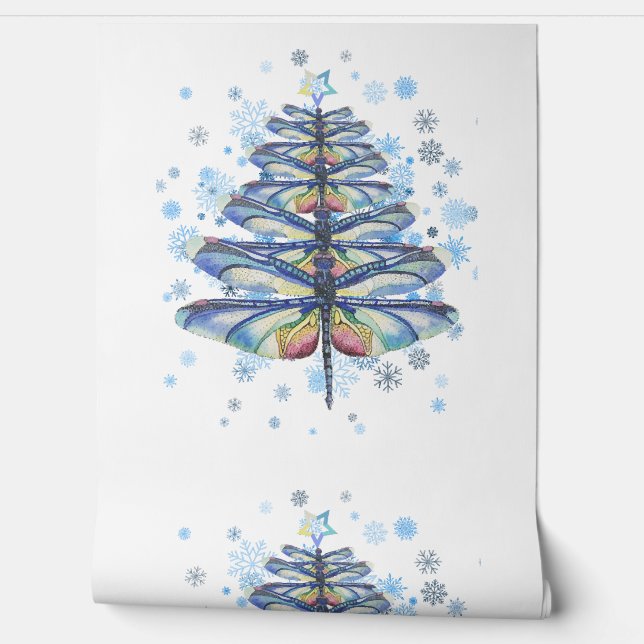 Papier Peint Noël des libellules (Déroulement)