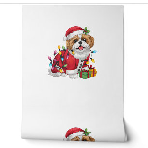 Papier Peint Noël Père Noël Shih Tzu Chien Chien Chien Shih