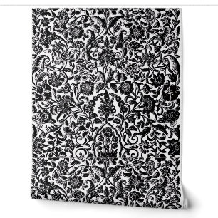 Papier peint noir et blanc gras "Midnight Botanica