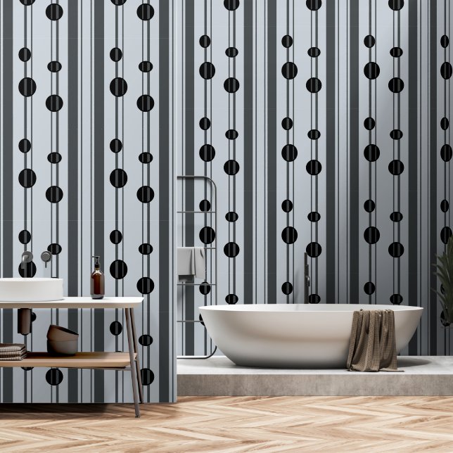 Papier Peint Noir et gris simple et élégant (Salle de bain)