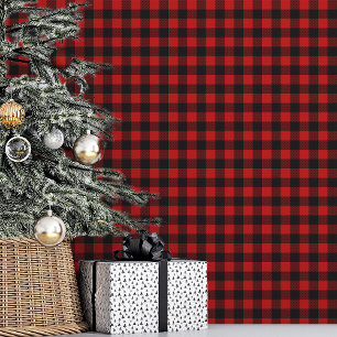 Papier Peint Noir rouge et noir Buffalo plaid Noël