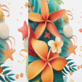 Papier Peint noix de coco aux fleurs et coquilles (Couture)