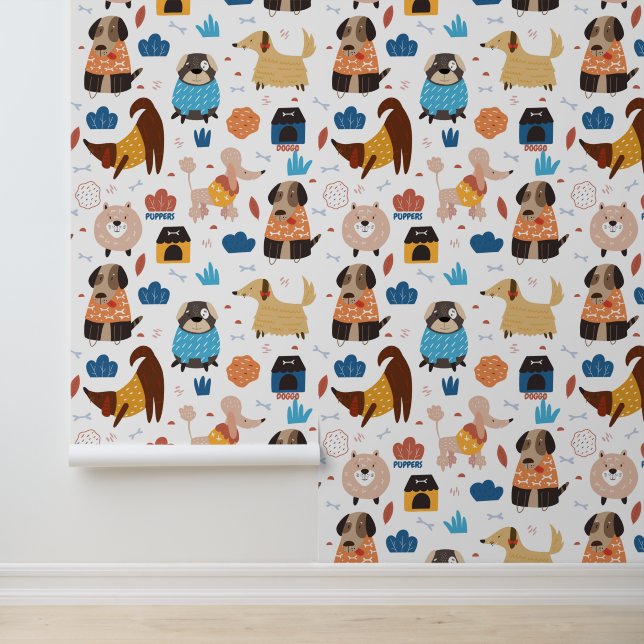 Papier Peint Nom de deux mots ou de chien Dessin Chien Animaux  (Application)