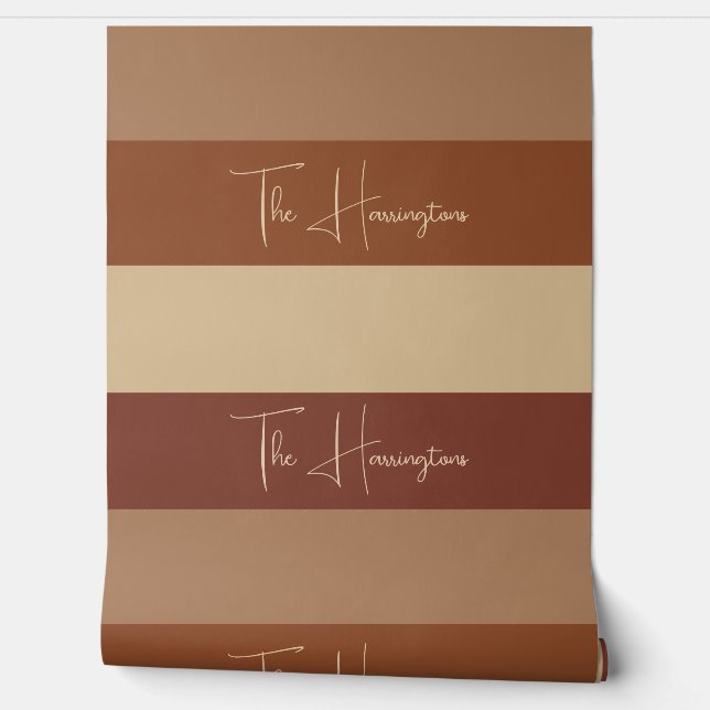 Papier Peint Nom personnalisé Motif de bandes de chocolat (Déroulement)