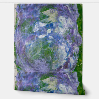 Papier Peint Nom personnalisé Violet Vert Peinture Abstraite