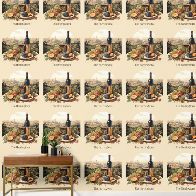 Papier Peint Nom personnalisé Wine Lover's (Couloir)