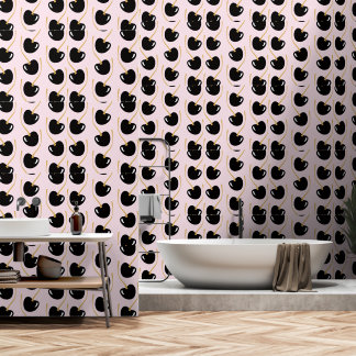 Papier Peint Nostalgic powder pink black cherry wallpaper