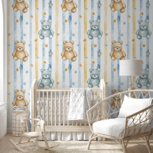Papier Peint Nounours Et Fleurs Motif