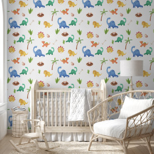 Papier Peint Nourriture Dinosaure Aquarelle Cute   Chambre pour