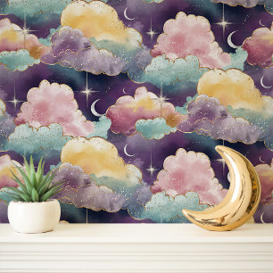 Papier Peint Nuages célestes et étoiles