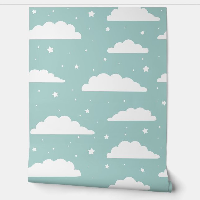 Papier Peint Nuages et étoiles (Déroulement)