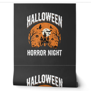 Papier Peint Nuit d'Horreur d'Halloween Château Hanté Vintage