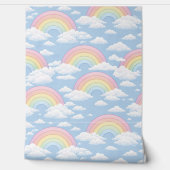 Papier Peint Nurserie Arc-en-ciel et Nuages (Déroulement)