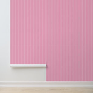 Papier Peint Nurserie Fille Rose Bébé à Rayures Modernes